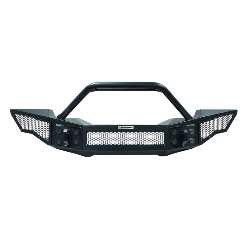 Jeep Gladiator JT Bumper - Front - Go Rhino - Rockline Full Width + Overrider - Textured Black - `07-`20